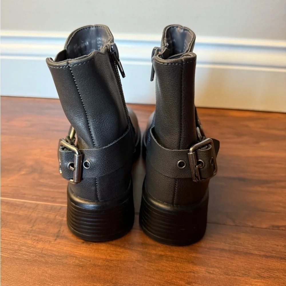 NWOT Steve Madden Stone Leather Motorcycle Rider Ankle Boots-Size 13